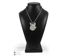 Collana Welsh Corgi Cardigan Con Un Cane In Una Catena D'Argento Art Dog DE