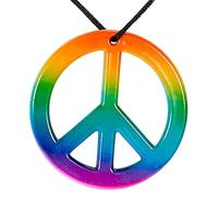 Collana Widmann Sancto Hippie con medaglione della pace multicolore per accessorio per travestimenti