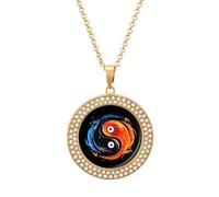 Collana Ying e Yang Feng Shui Taijitu da donna, regolabile, ciondolo per mamma, moglie, fidanzata, regali, Misura unica, Metallo