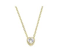 Collana zircone Bianco a Forma di Cuore Amen Argento 925 Dorato