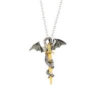Collane a forma di drago per donne e uomini, novità che si illuminano al buio, collana con ciondolo a forma di spada vintage retrò con ciondolo a forma di ala gotica punk hip hop, gioielli per ragazze