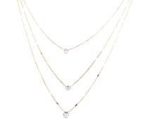 Collane a strati da donna placcate in argento delicato serpente corda intrecciata delicata collana a strati collane girocollo di lunghezza diversa gioielli in argento per le donne, Ottone, Non pietra