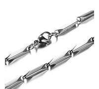 Collane Argento Estive, Collana Acciaio Inox Uomo 55cm 2mm Style Simple Et Élégant Hip Pop Rock con Lobster Claw Clasps per Fidanzato Anniversario