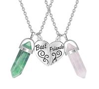 Collane Bff per 2, Collana Amicizia per 2 Regalo Migliore Amica Ciondolo di Cristallo Del Cuore Abbinato Collane Migliori Amiche per 2 per le Donne di Laurea Compleanno Regali di Natale