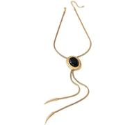 Collane color oro da donna, catena lunga a forma di Y, ciondolo a forma di Y, elegante da festa, girocollo con colletto cubano punk gotico da donna