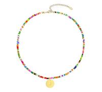 Collane colorate con iniziali di perline - Collana girocollo con perline dorate alla moda, collana con ciondolo a forma di lettera per donne, sorelle, amiche, lauree, Natale, vacanze, regalo di