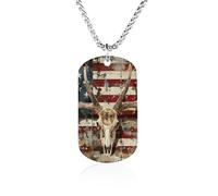 Collane commemorative alla moda con bandiera americana a caccia di cervi stampati in acciaio al titanio gioielli novità collana con immagine piastrine per cani per uomini donne