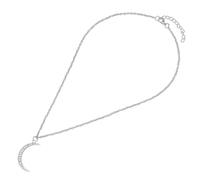 Collane con Catena a clavicola con Grande Luna di Cristallo per Donna Accessori per Gioielli Color Argento San Valentino Femme Bijoux Convenient And Practical