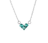 Collane con Ciondolo a Forma di Cuore con rubini e smeraldi per Donne Gioielli di Fidanzamento per Matrimoni Argento Sterling 925