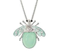 Collane Con Ciondolo A Forma Di Lucciola Con Perla Che Si Illumina Al Buio, Collane A Forma Di Insetto In Resina, Gioielli Luminosi Per Halloween Per Uomo E Donna, Catena Lunga 23,6'', Azzurro Chiar