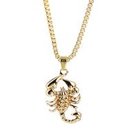 Collane con Ciondolo a Forma di Scorpione Animale Color Oro per Uomo Collana a Catena a Maglia Lunga con Gioielli Maschili Hip-Hop Rock Nice And Clever