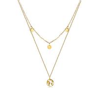 Collane con Ciondolo a Terra Piatta a Doppio Strato con Nappa in Acciaio Inossidabile della Boemia per Gioielli con Collana Girocollo Vintage da Donna Fashion Processing