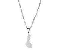 Collane Con Ciondolo Con Mappa Della Finlandia, Collane Con Ciondolo Con Mappa Della Finlandia Gioielli Per Abiti Da Festa In Stile Etnico, Collana Con Ciondolo Alla Moda Accessori Per Gioie