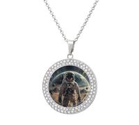 Collane con ciondolo rotondo da donna con ciondolo rotondo con catena regolabile da 40 cm, con chiusura a moschettone personalizzata, regalo commemorativo per amicizia, coppia, uso quotidiano