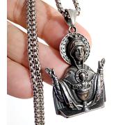 Collane con ciondolo Vergine Maria Protezione con amuleto religioso in...