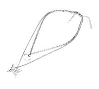 Collane con Clavicola in Acciaio Inossidabile 2 Pezzi con Squisiti Pendenti a Forma di Farfalla a Forma di Cuore, Catene Regolabili da Indossare Tutti i Giorni