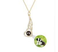 Collane con foto Collana personalizzata con proiezione foto Collana con pendente a forma di cuore in argento sterling 925 con ali d'angelo Gioielli commemorativi personalizzati Regali per donne