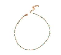 Collane con Girocollo in Perline di Vetro Blu Moda Stile Spiaggia per Donna Collana con Catena in Oro con Ciondolo a Spillo Boemia Clever Fashion