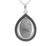 Collane Con Gocce D'Acqua Per Donne E Uomini | Ciondolo Ovale Con Cristalli Naturali E Catena In Argento Ciondolo Con Perline Di Pietre Preziose Gioielli Per Meditazione Yoga E Equilibrio Regali Lab