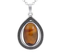 Collane Con Gocce D'Acqua Per Donne E Uomini | Ciondolo Ovale Con Cristalli Naturali E Catena In Argento Ciondolo Con Perline Di Pietre Preziose Gioielli Per Meditazione Yoga E Equilibrio Regali Occ