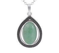 Collane Con Gocce D'Acqua Per Donne E Uomini | Ciondolo Ovale Con Cristalli Naturali E Catena In Argento Ciondolo Con Perline Di Pietre Preziose Gioielli Per Meditazione Yoga E Equilibrio Regali In