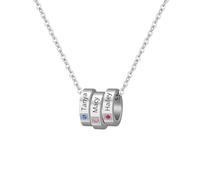 Collane con nome e pietra portafortuna per donna, collana con pendente personalizzata con 1-8 perline incise Collana con nome e perline personalizzate Regali per la festa della mamma Gioielli