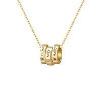 Collane con nome e pietra portafortuna per donna, collana con pendente personalizzata con 1-8 perline incise Collana con nome e perline personalizzate Regali per la festa della mamma Gioielli