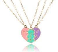 Collane con scritta "Best Friend Forever" per collana abbinata a 3 punti per migliori amici, regalo di compleanno per donne, collana regalo di amicizia a lunga distanza per amici, pezzo puzzle per