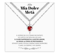 Collane Coppia Cuore e Spada Idea Regalo San Valentino per Lui e Lei in Acciaio Inox, Anniversario Fidanzati Marito Moglie, Gioielli Set 2 Collane - Cofanetto con dedica INCLUSO (Alla mia dolce metà)
