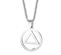 Collane da donna, Collana a triangolo rotondo geometrico Ciondolo Collana Hip-Hop Rock Gioielli Alcolisti Anonimi Gioielli souvenir