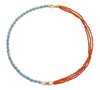 Collane da donna, collana di perline bohémien, pietra naturale e perle finte fatte a mano, design di lunga durata, adatte per vacanze al mare e uso quotidiano