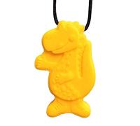 Collane da masticare per bambini sensoriali,Simpatica collana da dentizione in silicone a forma di dinosauro - Collana per mordere il motore orale, massaggiagengive gommoso portatile, Visiblurry