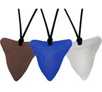 Collane da masticare sensoriali Panny e Mody, gioielli masticabili con ciondolo a dente di squalo in silicone per ragazzi, ragazze, bambini, adulti con ansia, (confezione da 3)