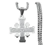 Collane da uomo, Collana con croce di Gerusalemme del Padre Nostro