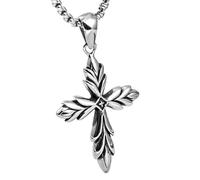 Collane da uomo, Collana con croce forma di spiga grano for contadini