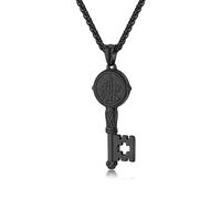 Collane da uomo, Collana con medaglie forma di chiave San Benedetto