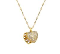 Collane da Uomo Collana di Amicizia Cubo Cuore Pendente Collane per Le Donne Moda Squisito Set con Imitazione di Perle Cuore Catena Gioielli del Partito Regali