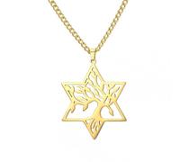 Collane da uomo e da donna, collana con ciondolo a forma di stella ebraica di David, albero della vita, esagono, amuleto, gioiello talismano