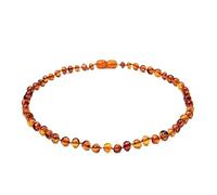 Collane D'Ambra Pietre Semipreziose Grezze Pietra Del Mar Baltico Collana D'Ambra Irregolare Lucidata Fatta A Mano con Sacchetto Regalo e Certificato,40 Cm/16 Pollici Cognac