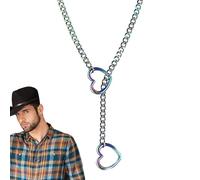 Collane d'amore - Collana 60x3x0,5 cm Gioielli gotici | Regali di gioielli in acciaio al titanio, collane a cuore punk Gioiell gotici Ciondolo a cuore, collana con giogo d'amore per ragazze, fidanzat