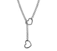 Collane d'amore - Collana 60x3x0,5 cm Gioielli gotici | Regali di gioielli in acciaio al titanio, collane a cuore punk Gioiell gotici Ciondolo a cuore, collana con giogo d'amore per ragazze, fidanzat
