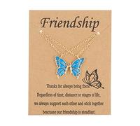 Collane dell'amicizia, alla moda, con ali di farfalle, collana dell'amicizia, elegante vita quotidiana, 2 pezzi/set, Small, Metallo, Nessuna pietra preziosa