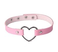 Collane Di Bicchierino Catena a catena in pelle con collo d'amore, gioielli femminili, collo, clavicola, punk, cuore, collane e pendenti Collana Del Cappio Capezzolo Falso (Pink, One Size)