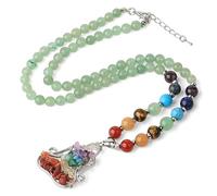 Collane Di Cristallo Con I 7 Chakra Per Donne E Uomini | Ciondolo Yoga Con Ciondolo Con Perline Di Pietre Preziose Amuleto Gioielli Per L'Equilibrio E La Meditazione Regali In Avventurina Verde