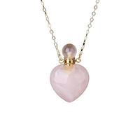 Collane di Cristallo di Quarzo Rosa Naturale Collana con Ciondolo A Forma di Cuore In Pietra di Cristallo Collana con Ciondolo A Forma di Bottiglia di Profumo Collana con Ciondolo A Forma di diffuso