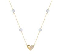 Collane di perle d'acqua dolce barocca in oro 14 carati per le donne Collana con ciondolo a cuore d'amore Catena di perle per la sposa damigella d'onore Anniversario di compleanno