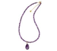 Collane Di Perline In Pietra Naturale Per Donne E Uomini, Fatte A Mano, Collana Girocollo Con Filo Di Cristallo Curativo, Ciondolo Con Pietra Preziosa A Goccia, Regalo Di Gioielli Bohémien, Ametist