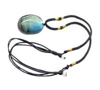 Collane di pietre preziose da donna - Ciondolo in Labradorite | Collana con ciondolo Chakra con corda intrecciata a mano | Collana Labradorite da donna | Ciondolo in pietra di labradorite