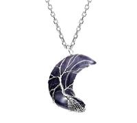 Collane Di Targa Collana Alla moda Moon Lock Silver Life Collana lunga Collane e ciondoli Collana Di Corno Italiano (A, One Size)