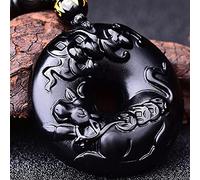 Collane feng shui nero ossidiano ricchezza collana a sospensione armonia fibbia autentica gemma guarigione del chakra meditazione cristallo amuleto fortunato ricchezza di ricchezza blega dalla collana
